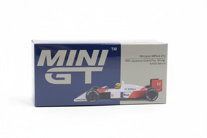 MINI GT 1:64 McLaren MP4/4 #12 Ayrton Senna 1988 Japanese Grand Prix Winner Diecast Scale Model Car