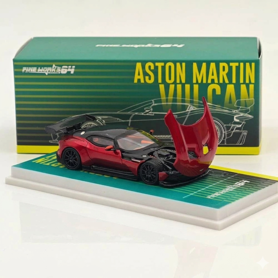Fine Works64 1:64 Aston Martin Vulcan Red Die-Cast Model Car