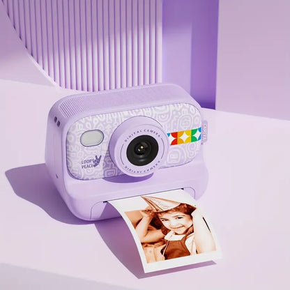 Instant Print Camera – 1080P Digital Video, Photo & Travel Toy Gift (Purple)