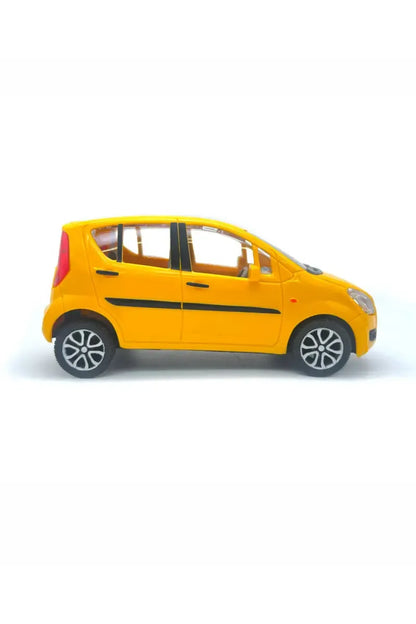 Centy Wheel Force Ritz Pull Back Action Toy Car Yellow | Friction Powered Mini Hatchback Model | Toy Vehicle for Kids Age 3+ | BGX