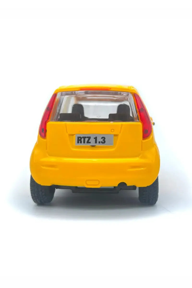Centy Wheel Force Ritz Pull Back Action Toy Car Yellow | Friction Powered Mini Hatchback Model | Toy Vehicle for Kids Age 3+ | BGX