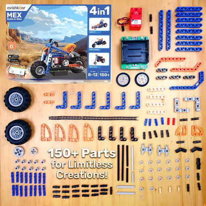 Avishkaar MEX Build-a-Bike Kit | 4-in-1 DIY STEM Bike & Car Kit | Ages 8+