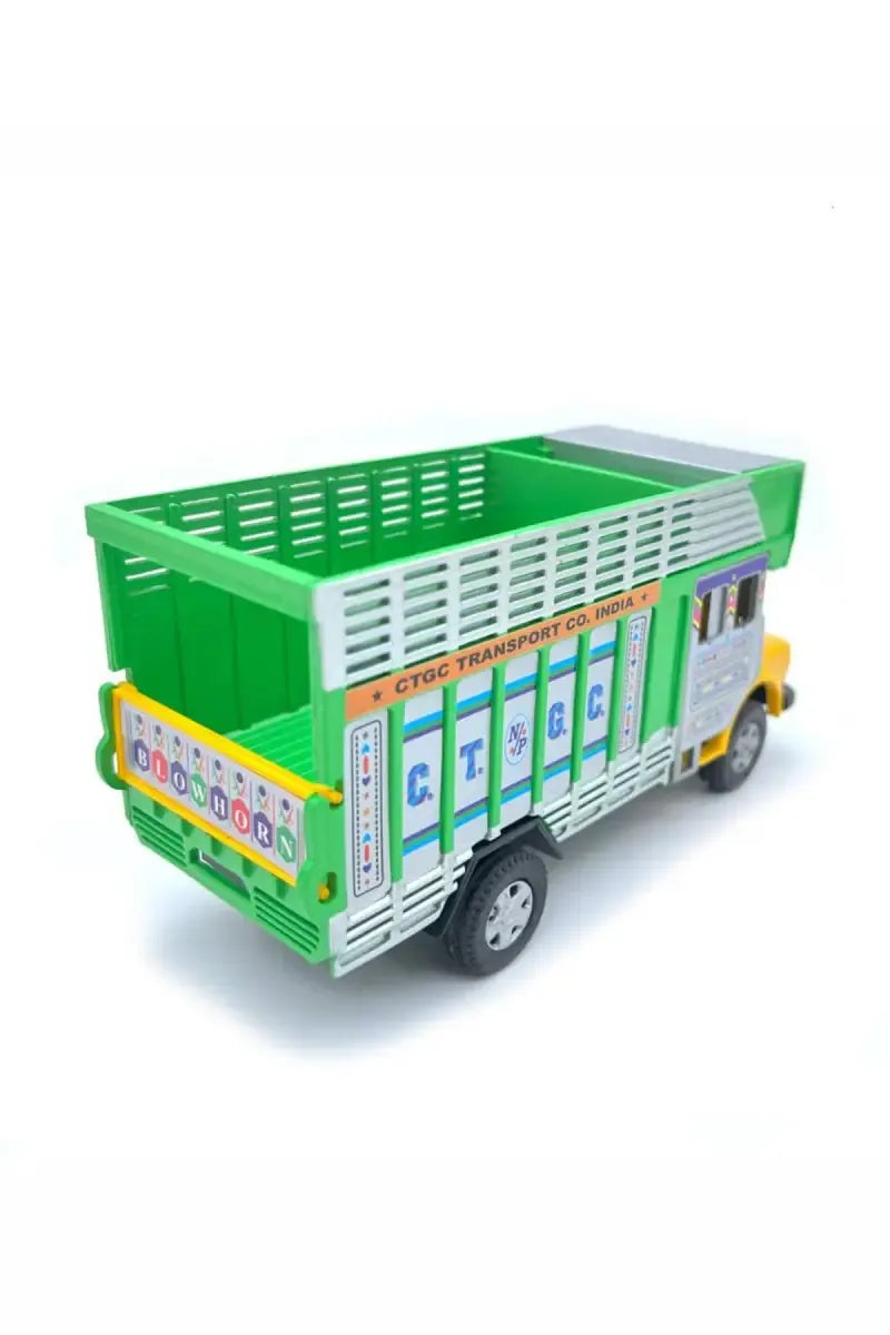 Centy Toys Tiny Truckies Public Truck Pull Back Action Green & Yellow | Opening Rear Tailgate | Plastic Toy Goods Carrier Truck | 3+ Years