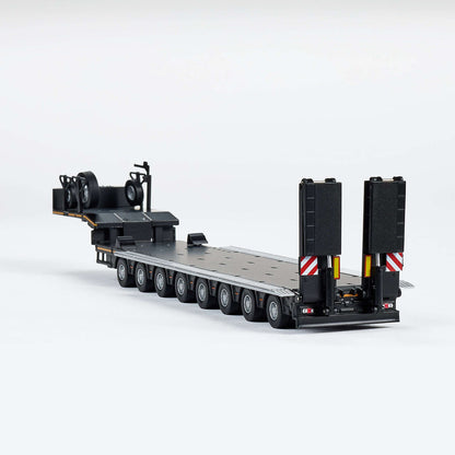 Massdi Scania Eight-Axis Semi-Low Deck Trailer 1:64 Scale Die-Cast Model Trailer – Heavy Haul Transport Collectible (Black)