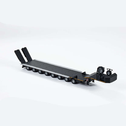 Massdi Scania Eight-Axis Semi-Low Deck Trailer 1:64 Scale Die-Cast Model Trailer – Heavy Haul Transport Collectible (Black)