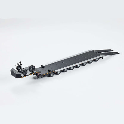 Massdi Scania Eight-Axis Semi-Low Deck Trailer 1:64 Scale Die-Cast Model Trailer – Heavy Haul Transport Collectible (Black)