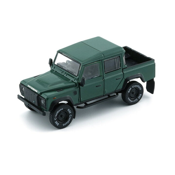BM Creations 1:64 Land Rover Defender 110 Pick Up Diecast Model Car | Premium Collectible with Opening Parts | Two Color Variants