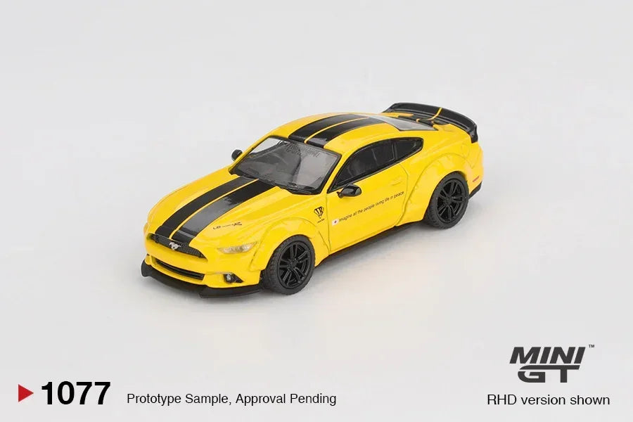 MiNiGT LBWORKS フォードマスタング　3台セット Mini GT 1:64 LB-WORKS Ford Mustang Triple Yellow Die-Cast