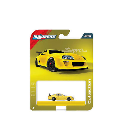 Majorette 1:64 Scale 1995 Toyota Supra MK4 Yellow Collector’s Edition Die-Cast Model Car | Metal Chassis, Rubber Tyres & Premium Display Show Case Collection