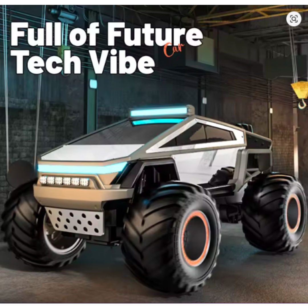 JRC 1:14 Q202 Alloy Cyberpunk RC Pickup – Off-Road Remote Control Car | LED Glowing Dynamics | Big Foot Monster Truck