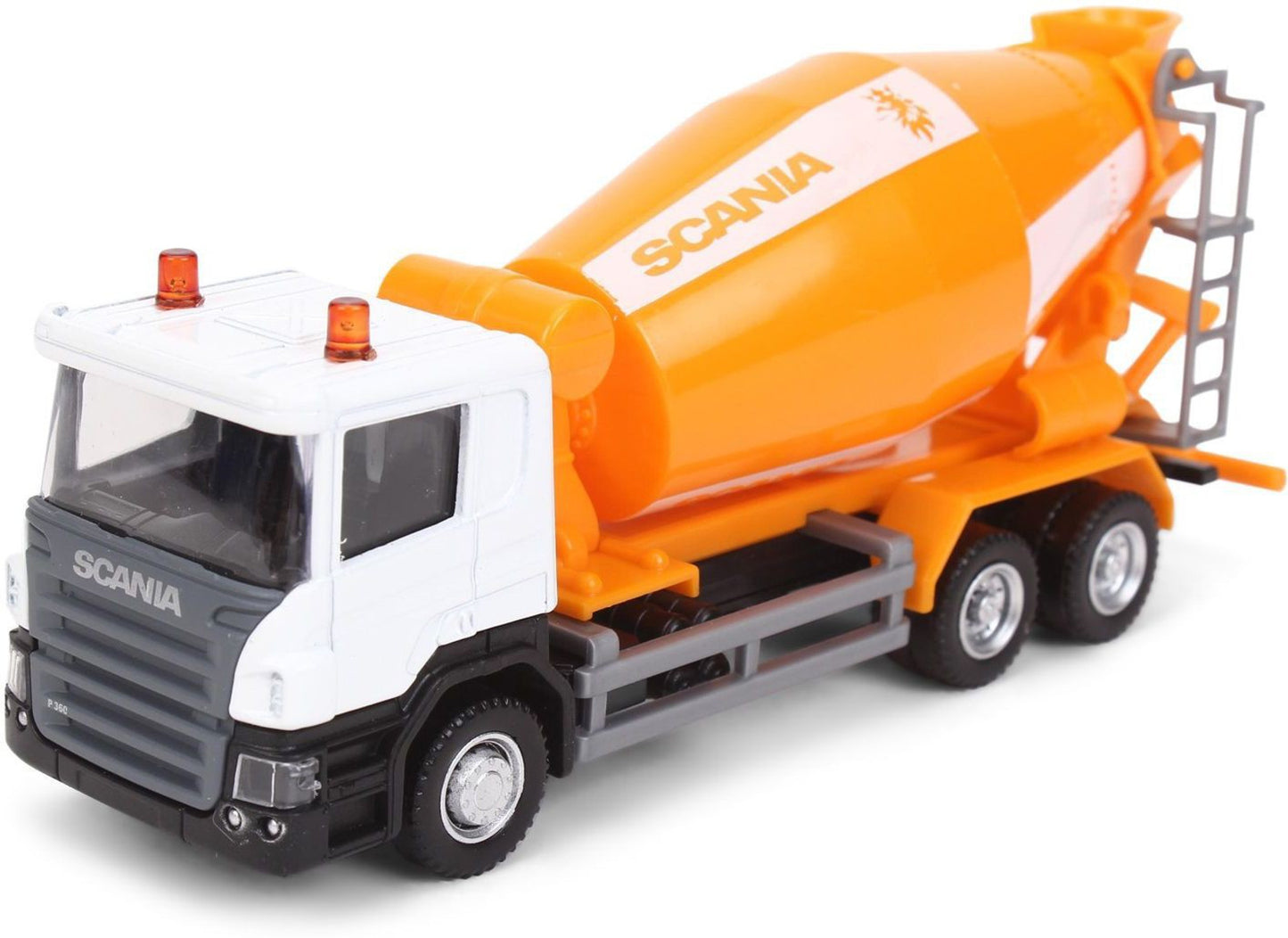 RMZ City 1:64 Scania P-Series Cement Mixer Truck Die-Cast Model – White & Orange