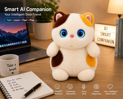 Breatoi! Smart AI Companion Robot Pet | Voice Chat, Emotional Interaction, App-Controlled Desktop AI Robot | Wi-Fi & Bluetooth Interactive Smart Companion for Kids & Adults - Luna