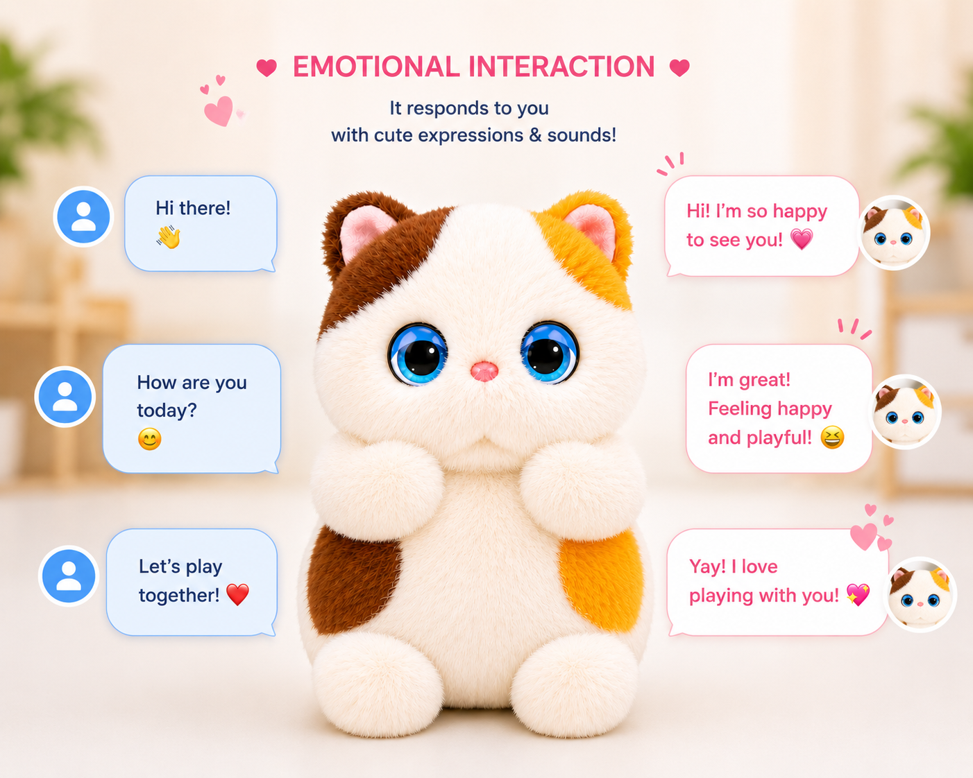 Breatoi! Smart AI Companion Robot Pet | Voice Chat, Emotional Interaction, App-Controlled Desktop AI Robot | Wi-Fi & Bluetooth Interactive Smart Companion for Kids & Adults - Luna
