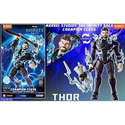 BLOKEES Marvel Infinity Saga Champion Class Thor – 5.3 Inch DIY Assembly Action Figure Model | Premium Collectible Toy