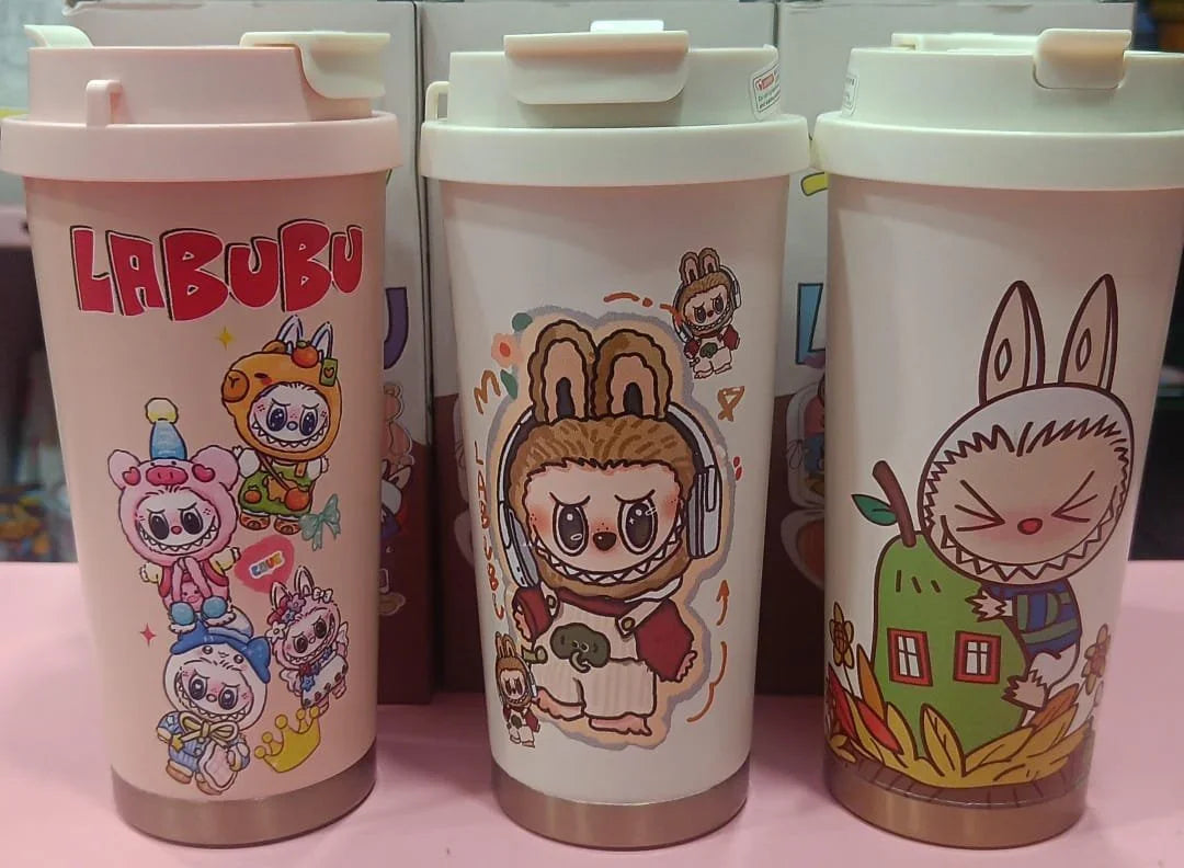 Swig Suck Labubu Coffee Sipper Bottle 500ml - Assorted Multi-Color - Jaiman Toys