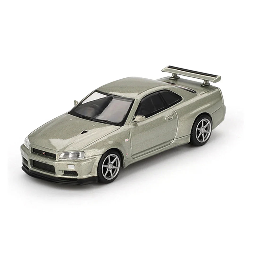 Mini GT 1:64 Nissan Skyline GT-R (R34) V-Spec II Nur Millennium Jade Diecast Model Car