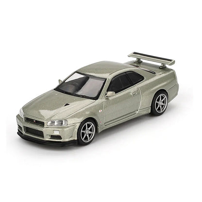 Mini GT 1:64 Nissan Skyline GT-R (R34) V-Spec II Nur Millennium Jade Diecast Model Car