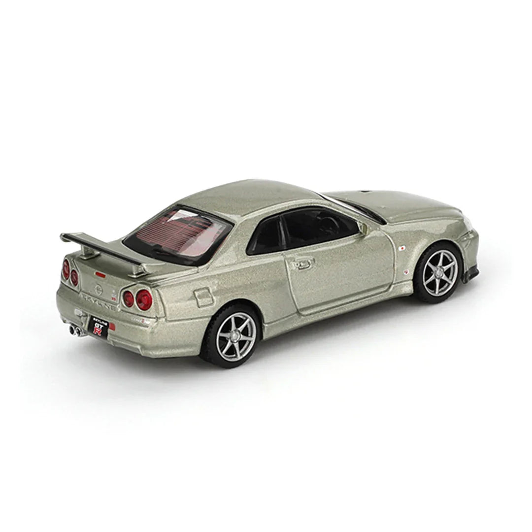 Mini GT 1:64 Nissan Skyline GT-R (R34) V-Spec II Nur Millennium Jade Diecast Model Car