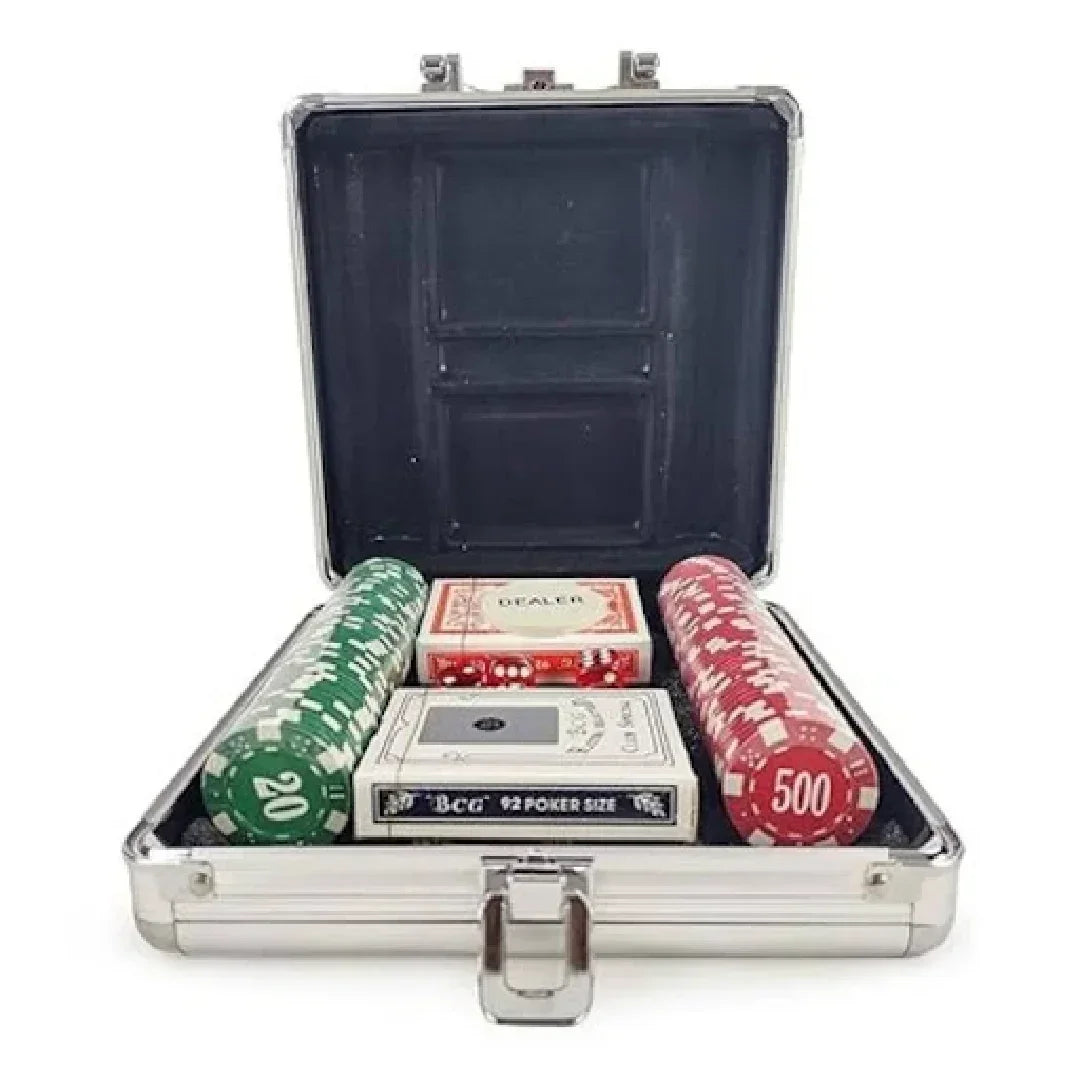 Poker Complete Game Set - Casino Style 100 Chips/Pcs (Multiplayer) - Jaiman Toys