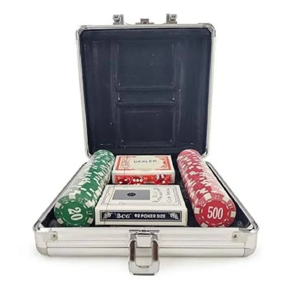 Poker Complete Game Set - Casino Style 100 Chips/Pcs (Multiplayer) - Jaiman Toys