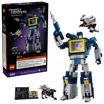 LEGO Icons 10358 Transformers: Soundwave Building Set – 1505 Pieces, Transforming Robot & Cassette Player Model