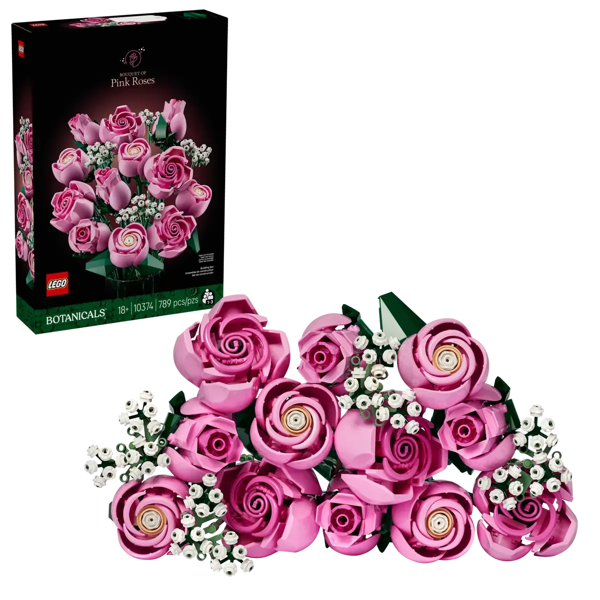LEGO® Icons Botanical Collection – Bouquet of Pink Roses (10374) | 789 Pieces - Jaiman Toys