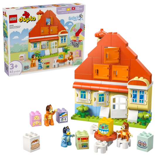 LEGO 10459 DUPLO Bluey: Blueys Family House with Memory Game - Toddler Toy for Kids Ages 3+ - Memory Game Playset Includes Bluey Figure - Jaiman Toys