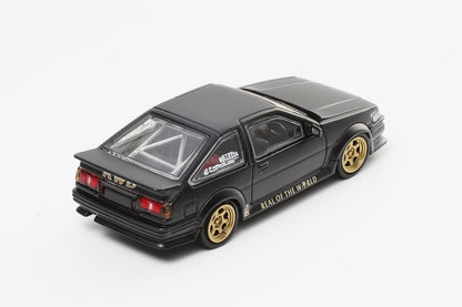 Die Cast Team 1:64 Toyota Wide-Body AE86 Black Diecast Model Car | Premium JDM Collectible Display Edition
