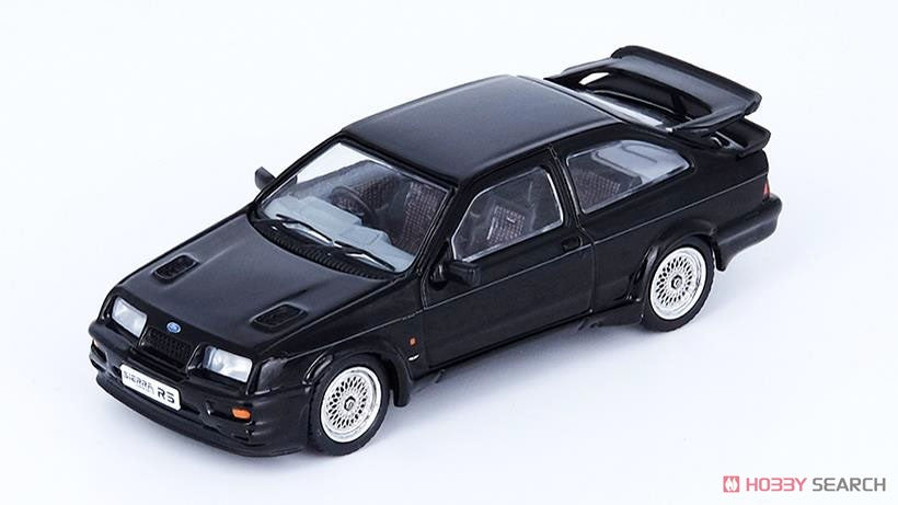 INNO64 Ford Sierra RS500 Cosworth Black 1:64 Scale Die-Cast Model Car | Premium Collectible Miniature with Detailed Interior, Rubber Tires & Display Case for Collectors