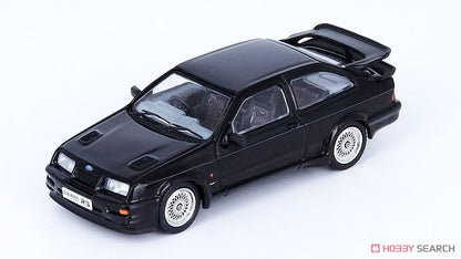 INNO64 Ford Sierra RS500 Cosworth Black 1:64 Scale Die-Cast Model Car | Premium Collectible Miniature with Detailed Interior, Rubber Tires & Display Case for Collectors