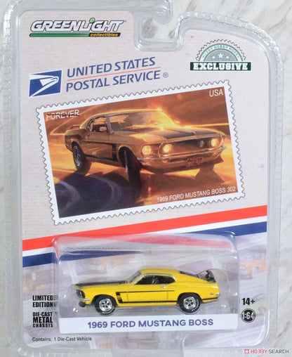 Greenlight USPS Exclusive – 1969 Ford Mustang Boss 302 Die-Cast Car (1:64 Scale) - Jaiman Toys