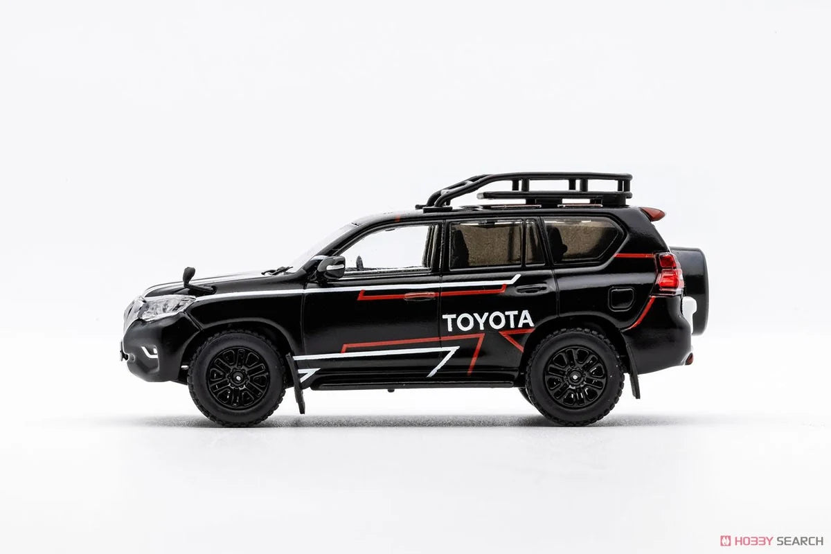 GCD 1:64 Toyota Land Cruiser Prado 150 Rally Version RHD – Black | Premium Diecast SUV Model Car