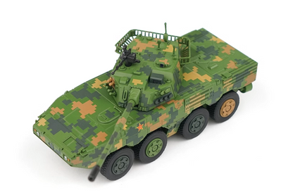 XCARTOYS 1:64 Military ZTL-11 Wheeled Armored Assault Vehicle Diecast Model | Green Digital Camouflage Collectible Tank