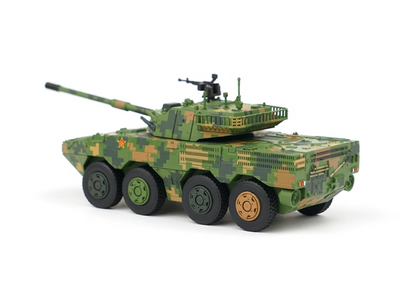 XCARTOYS 1:64 Military ZTL-11 Wheeled Armored Assault Vehicle Diecast Model | Green Digital Camouflage Collectible Tank