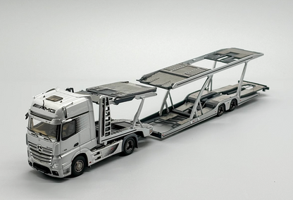 GCD 1:64 Silver AMG Actros Gigaspace 4x2 Trailer Truck Model Diecast Metal Car
