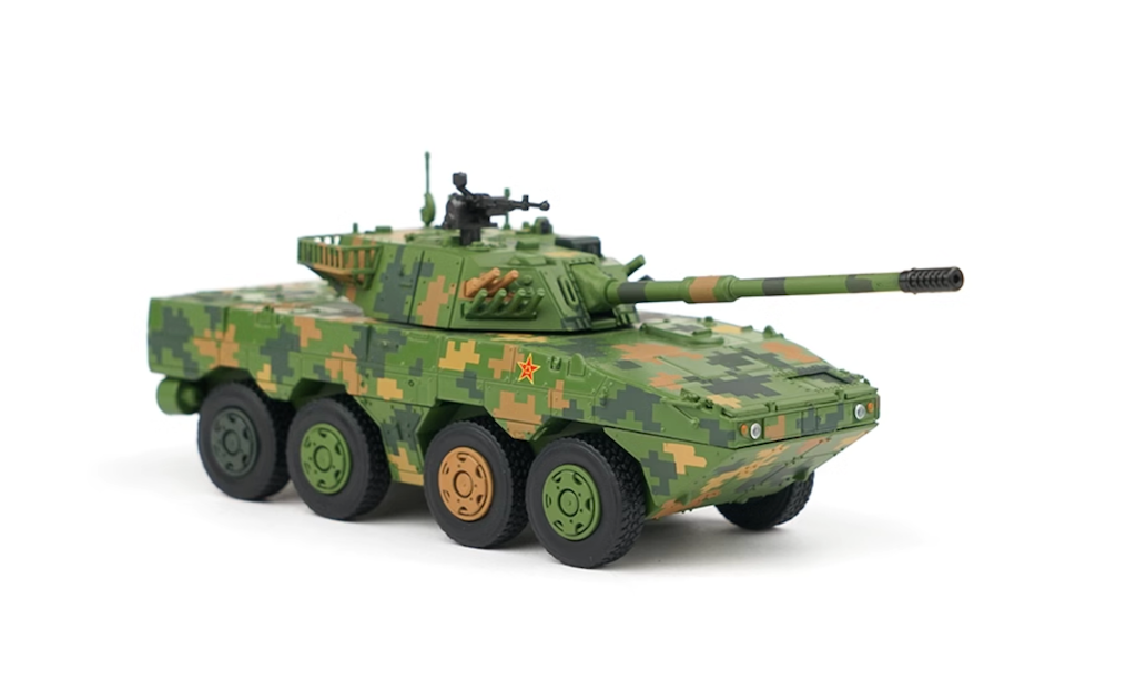 XCARTOYS 1:64 Military ZTL-11 Wheeled Armored Assault Vehicle Diecast Model | Green Digital Camouflage Collectible Tank