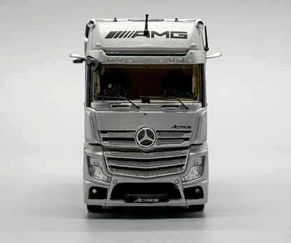 GCD 1:64 Silver AMG Actros Gigaspace 4x2 Trailer Truck Model Diecast Metal Car