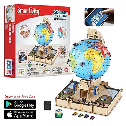 Smartivity Globe TROTTERS Augmented Reality STEM Educational DIY Fun Toy with Free App, Educational &amp; Construction based Activity Game for Kids 8 to 14, Gifts for Boys &amp; Girls, Made in India