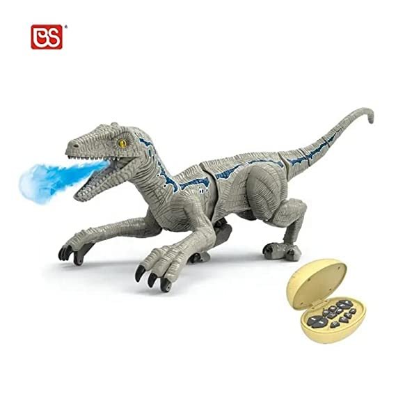 Breatoi New Intelligent Programming Smart Walking Spray Light and Music Remote Control Dinosaur Toy for Kids Age 2+