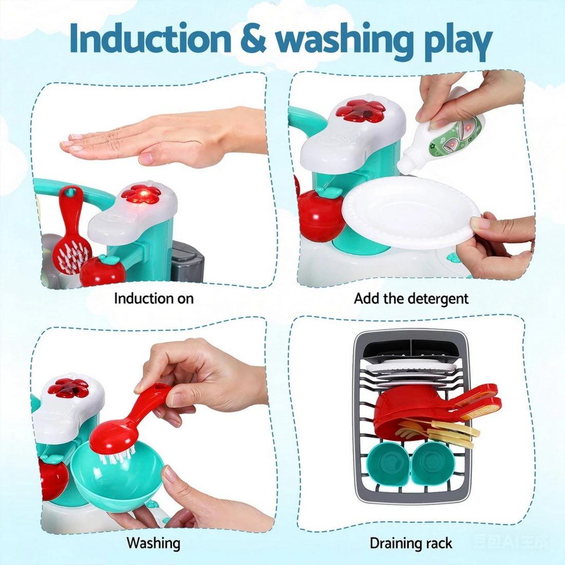 Play at Home Kids Kitchen Sink Playset – Interactive Water Sink Toy with Running Water & Accessories (3+ Years)