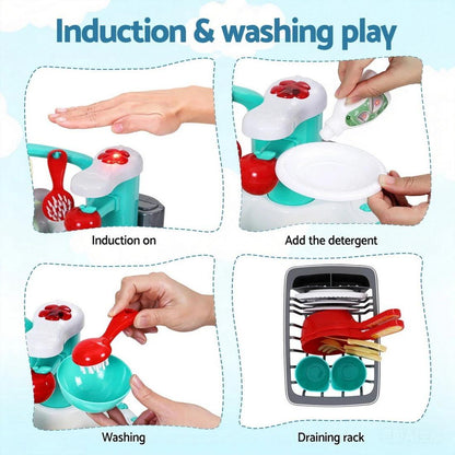 Play at Home Kids Kitchen Sink Playset – Interactive Water Sink Toy with Running Water & Accessories (3+ Years)