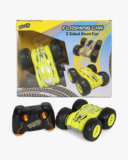 Ralleyz Flashing 2 Sided Stunt Remote Control Car, RC Cars With Double Sided 360° Flips -Green