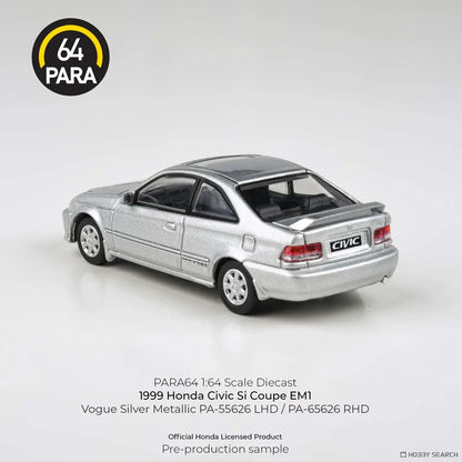 Para64 – 1999 Honda Civic Si EM1 Vogue Silver Metallic | 1:64 Scale Diecast Car - Jaiman Toys
