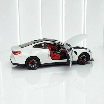 Joy Junction 1:24 BMW M4 Die-Cast Car Model – White Finish | Openable Doors, Pull-Back Action, Lights & Sound (JJ267) - Jaiman Toys