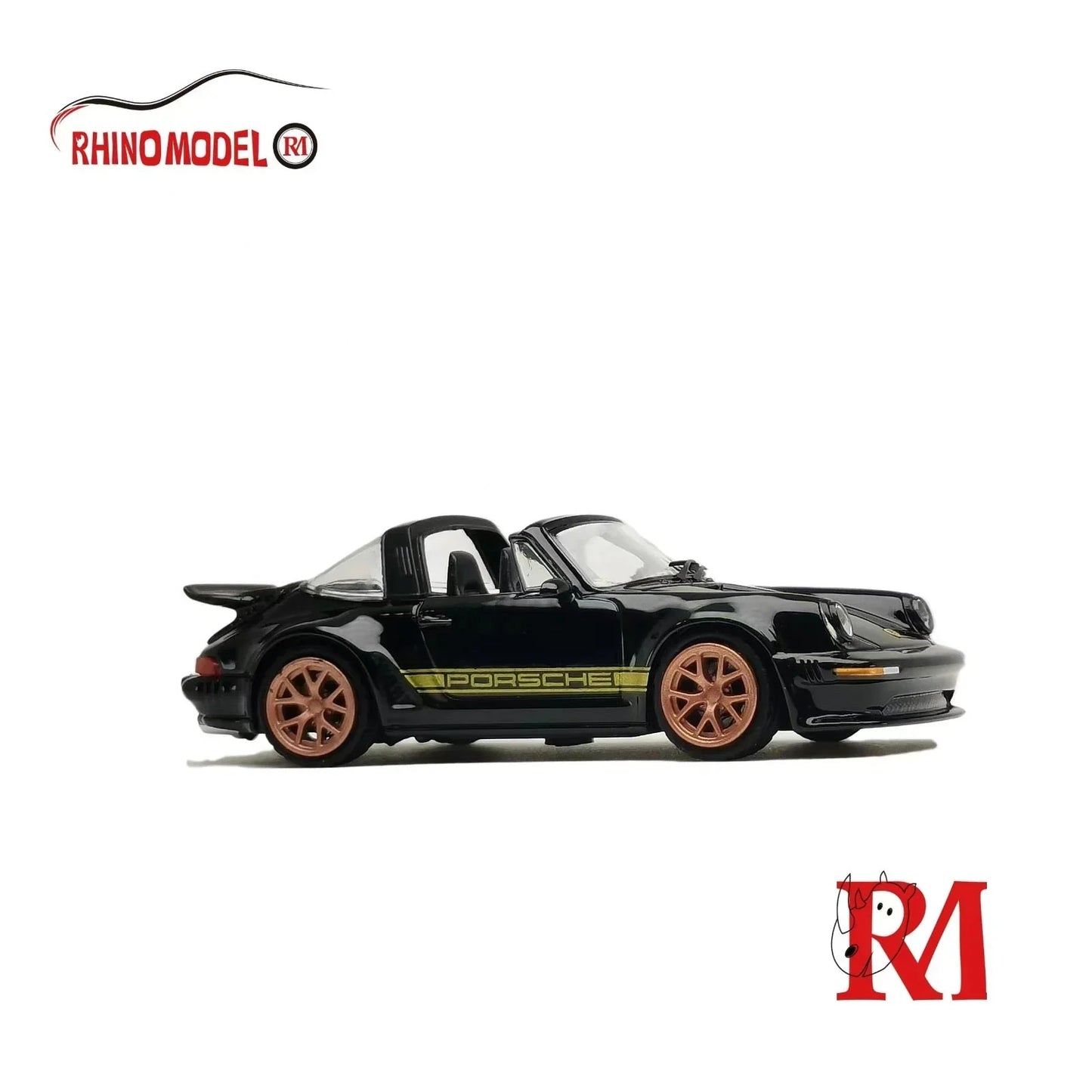 Rhino Model 1:64 Scale Singer 930 Turbo Study Cabriolet Convertible – Black Diecast Car Model - Jaiman Toys