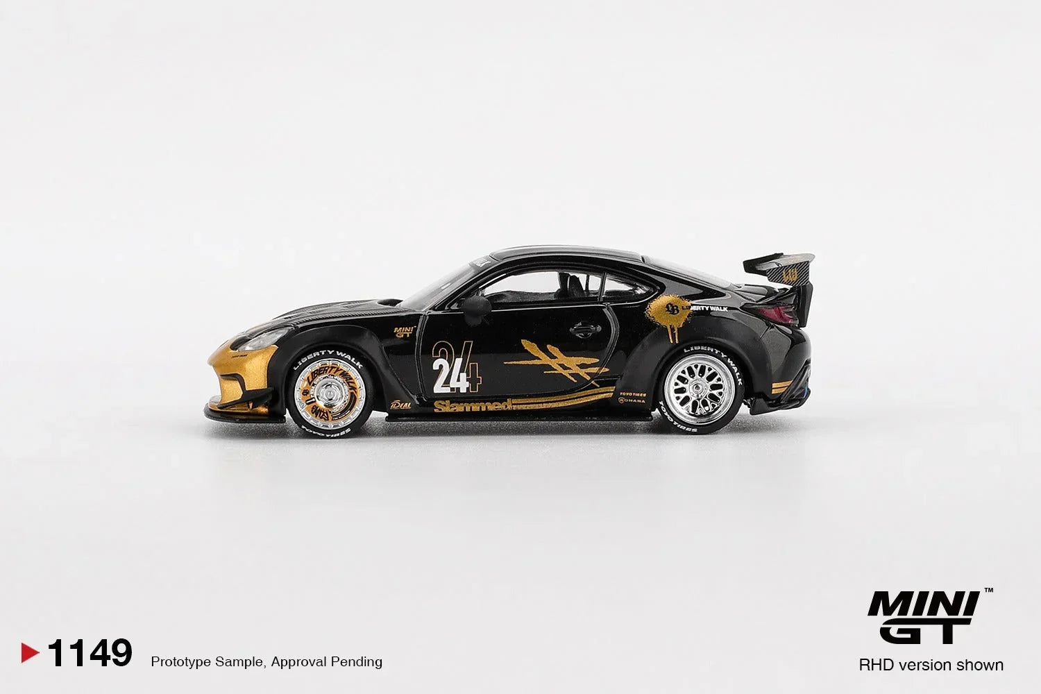 Mini GT 1:64 Toyota GR86 Liberty Walk LBWK #24 Black Gold Diecast