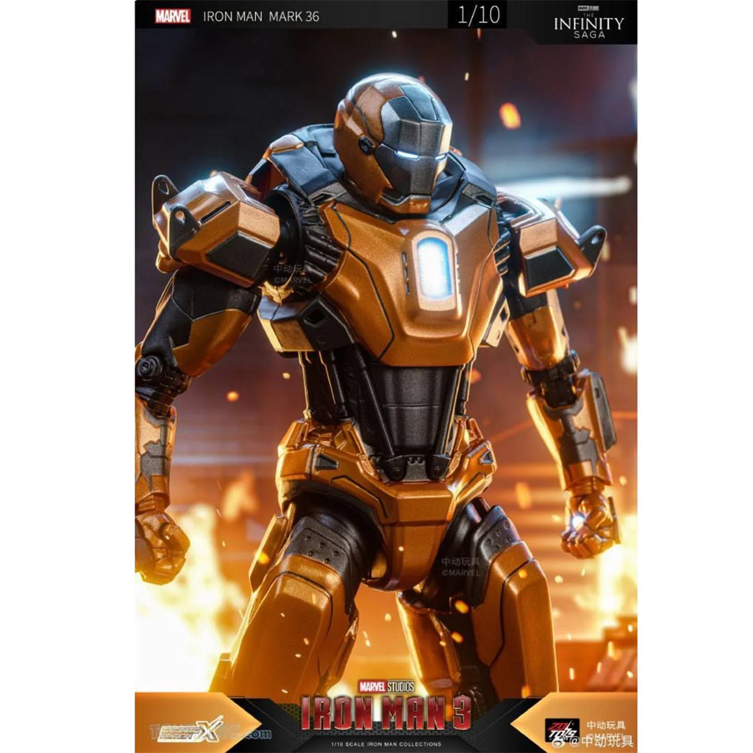 ZD Toys Marvel Iron Man 3 Mark XXXVI (Peacemaker) Action Figure – 7 Inch Collectible | Highly Articulated Die-Cast Look Figure