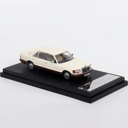 MERCEDES BENZ 560SEL W126 Off-White 1/64 Diecast Car Edition MODEL BY MASTER - Jaiman Toys