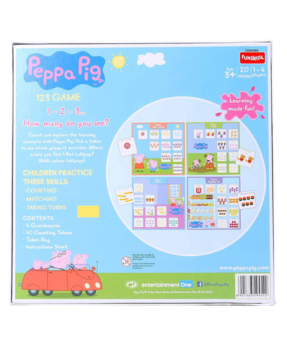 Funskool Peppa Pig Learning Made Fun 123 Game Educational Board Game for Kids Ages 3+ | Early Learning Number & Counting Game | Preschool Educational Toy | 1–4 Players | 20 Minutes Family Fun Game | Learning Through Play