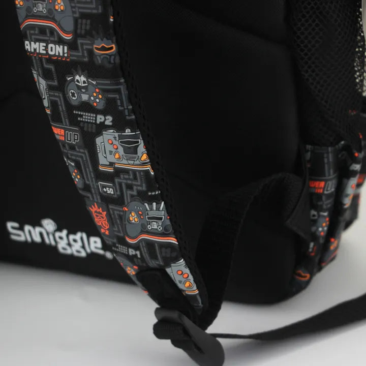 Smiggle Gaming Backpack for Kids (42cm) – Game On School Bag with Padded Front Pocket & Multiple Compartments